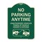 Signmission No Parking Anytime Unauthorized Vehicles Towed at Vehicle Owners Expense With Car, G-1824-23764 A-DES-G-1824-23764 - alternate 1